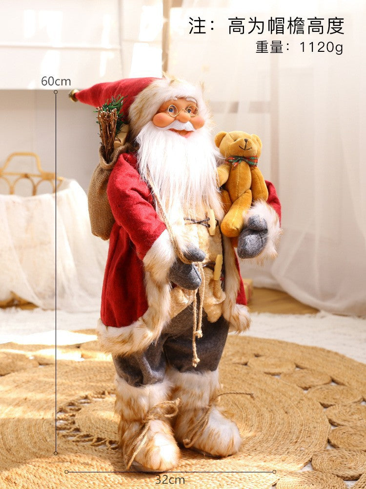 Cross-border hot sale Santa Claus doll ornaments Christmas scene decoration welcome hotel window table decoration
