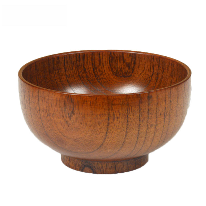 Japanese sour jujube wood bowl adult children's wooden bowl solid wood bowl instant noodle bowl home tableware factory direct sales
