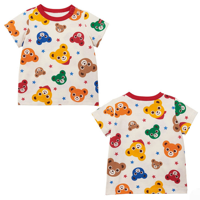 Children's clothing: boys and women's cartoons, Japanese fashion brands, printed stars, bear heads, short-sleeved tops, T-shirts, and T-shirts