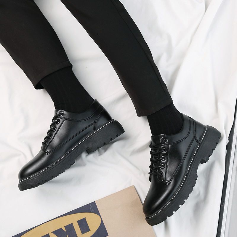 Chef shoes men's non-slip waterproof kitchen men's small black shoes work leisure work leather shoes men's business small leather shoes men