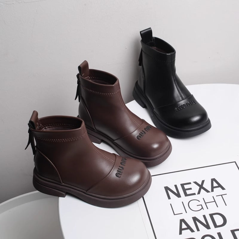 Girls Boots 2025 New Fall Winter Children's Martin Boots Girls Waterproof Baby Boots Soft Sole Leather Boots Princess Boots
