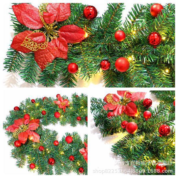 Christmas decoration rattan 2.7m encrypted luxury hanging rattan wreath package hotel shopping mall scene layout
