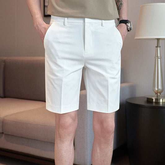 Summer Korean trousers, men's trend shorts, slim fit, versatile, straight, 5 five-point pants, casual trendy brand, business handsome