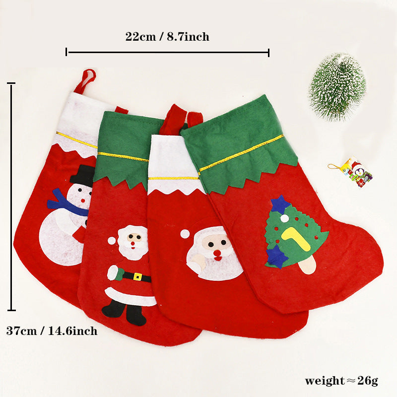 New Christmas decoration Christmas Eve Christmas stocking pendant gift Santa Claus kids Christmas gift bag wholesale