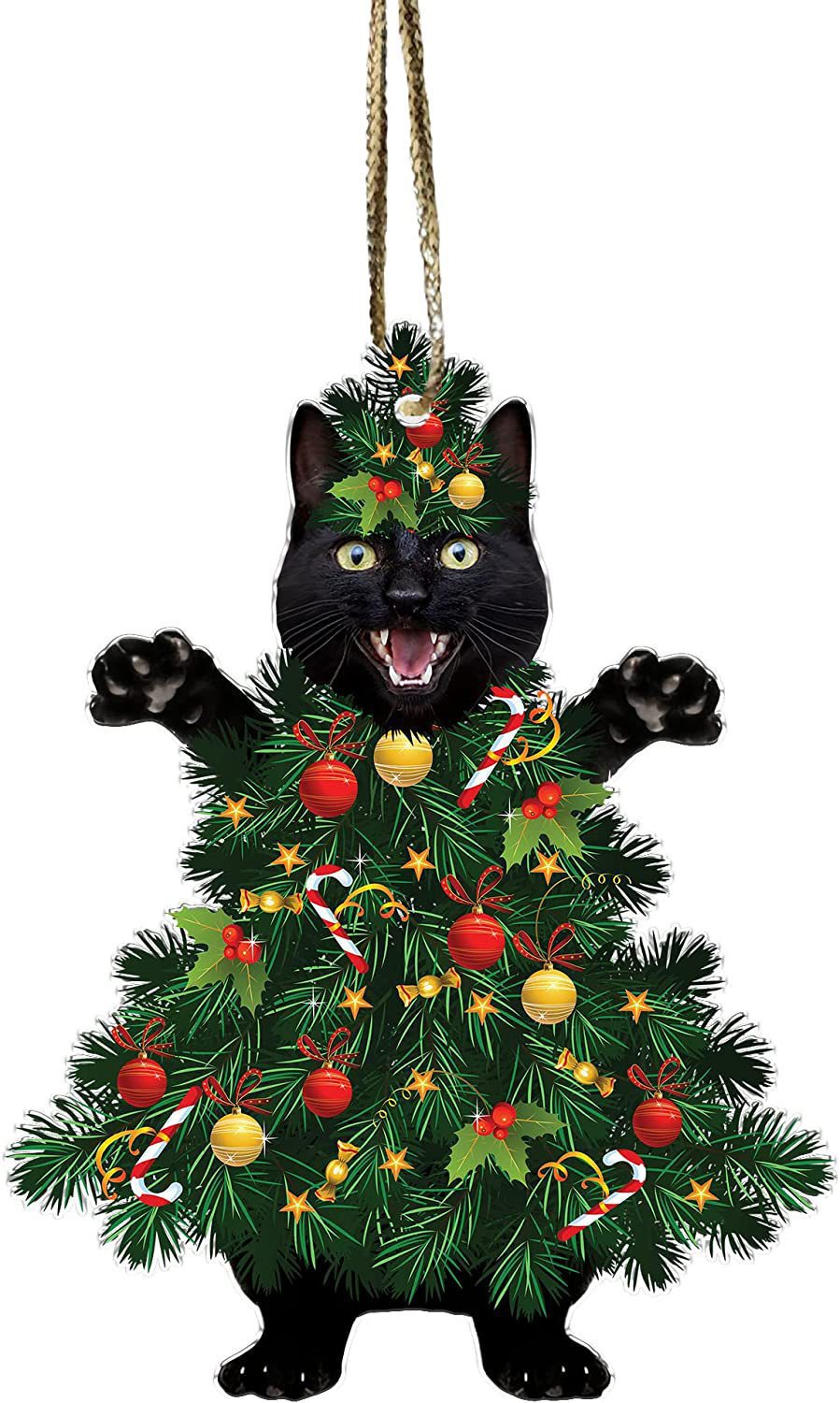 Amazon New Cat Cat Lovers Christmas Ornament Cute Cat Christmas Day Ornament Tree Decoration Pendant