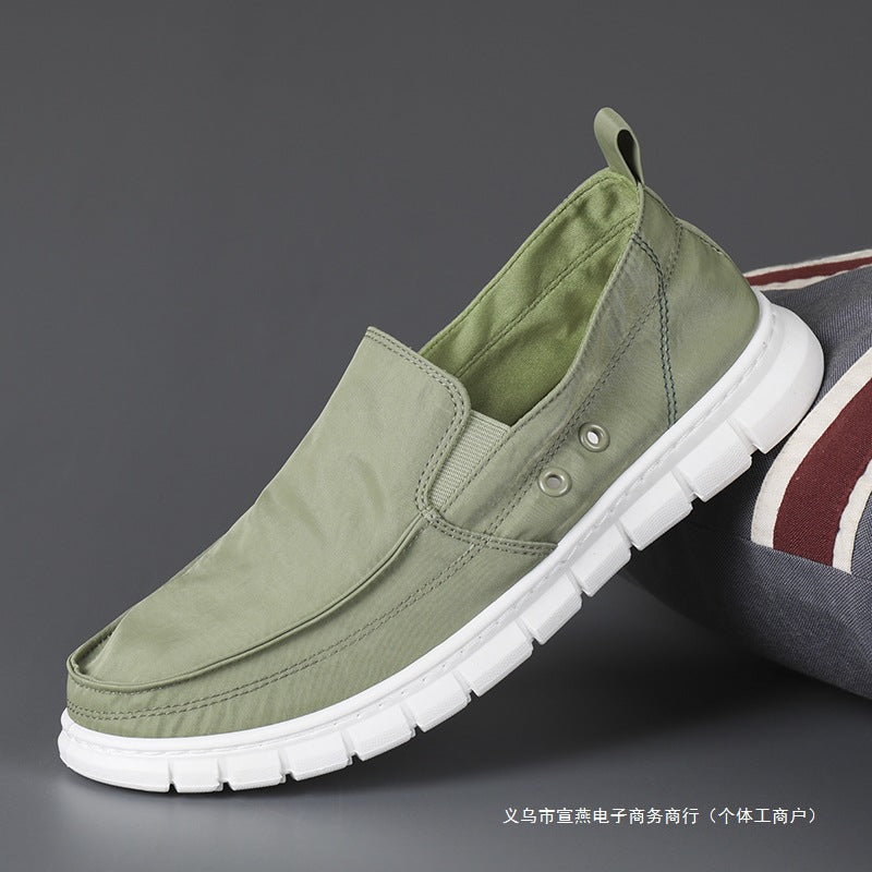 Men's new canvas shoes, men's shoes, summer tide shoes, breathable, slip-on casual shoes, old Beijing cloth shoes, lazy shoes