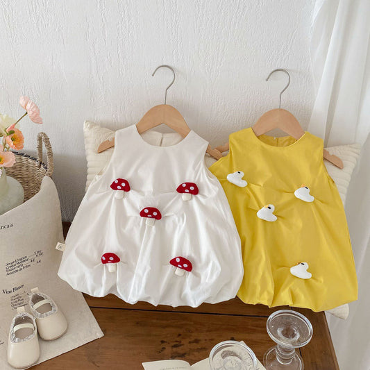 Girls Cute Vest Dress 0-5 Years Old Summer Korean Children's Clothes Baby Girl Super Cute Dress Kids Skirt AQ057