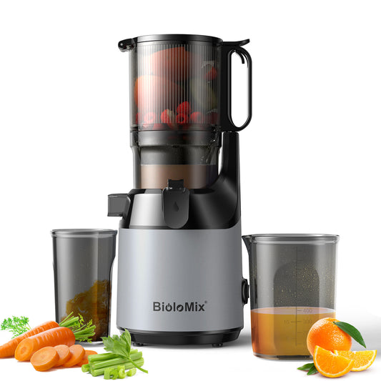 BioloMix Extra Large Bore 130mm Large Capacity Juicer Slow Mill Slow Juicer