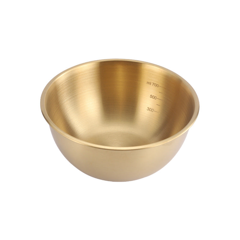304 stainless steel cold noodle bowl high value with scale household fruit salad bowl bibimbap bowl ins style korean tableware