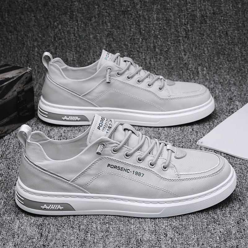 Summer thin breathable men's shoes 2024 new casual little white shoes one foot canvas board shoes sports work fashion shoes