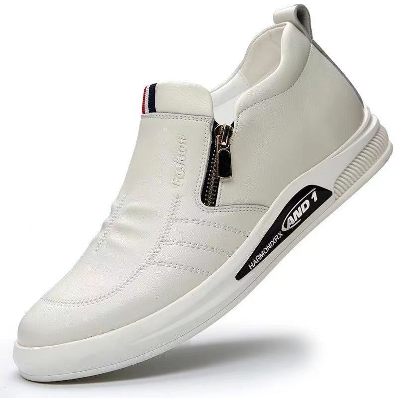 Men's Leather Shoes 2024 New Leather Small White Shoes Simple Casual Fashion Business Formal Wear Plus Size Casual Men's Shoes
