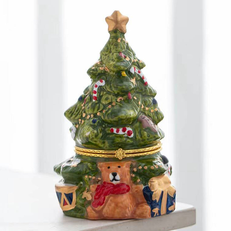 Ceramic Bear Christmas Tree Jewelry Box Ceramic Christmas Tree Scented Candle Creative Birthday Gift Christmas Gift