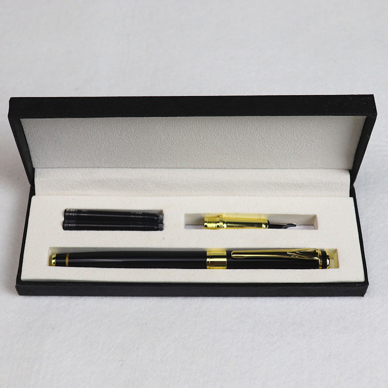 Hard pen calligraphy pen boxed multi-color metal pen body business gift Ming student training class with pen gift