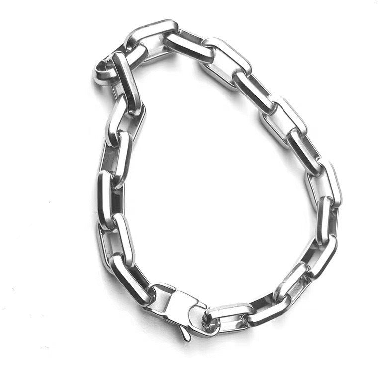 Explosive titanium steel men's handmade Cuban necklace square chain thickened stainless steel chain metal necklace jewelry necklace