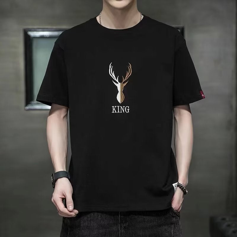 Short sleeve t-shirt men's summer fashion brand gradient smiley face summer half-sleeved versatile shirt men's thin summer dress
