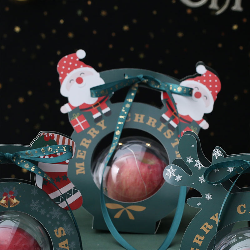christmas apple box christmas eve kids peace fruit christmas fruit packaging box transparent hand gift gift box gift bag