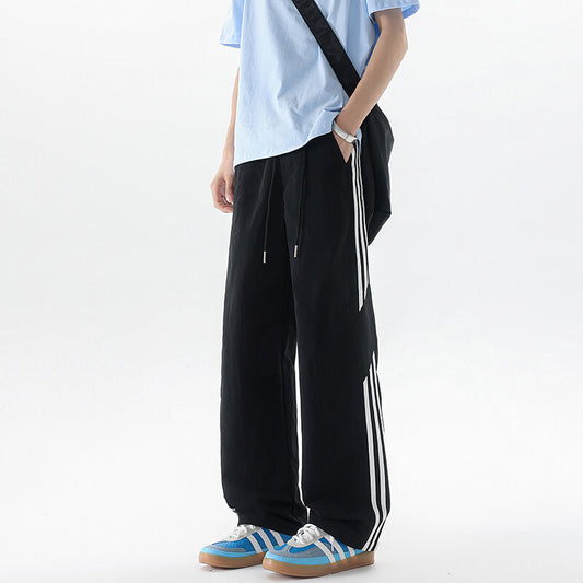 190 tall extended ice silk sweatpants men's summer thin 2m teen loose straight leg wide-leg slacks