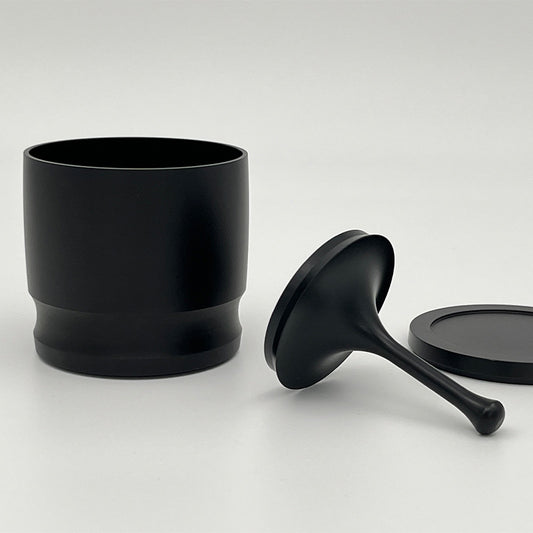 Coffee all-aluminum powder cup with lid is suitable for 58mm handle powder grinder anti-fly powder household coffee utensils