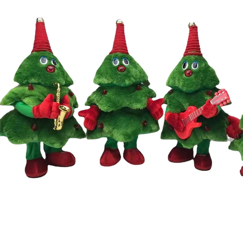 Christmas electric plush toy Christmas tree will sing, dance and glow Christmas tree party holiday decoration gifts