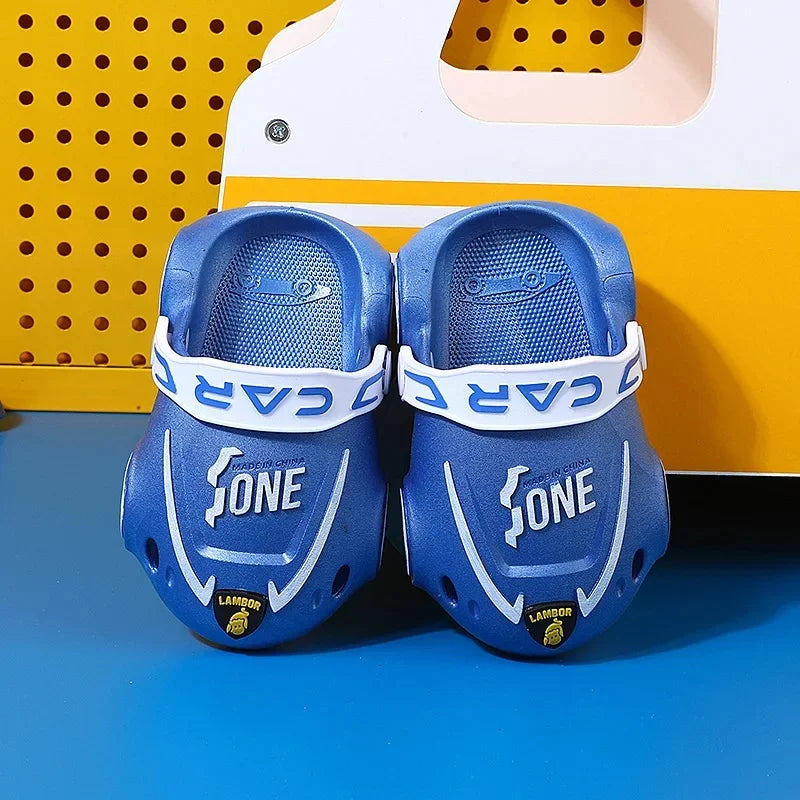 2022 new children's slippers for summer outdoor wear indoor casual toddlers for young children and children cute integrated sandals for boys and girls
