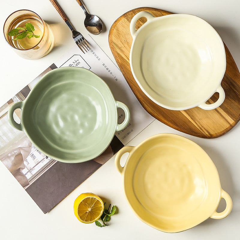 Irregular amphora bowl matte ins ceramic cutlery deep plate high value bibimbap bowl salad fruit bowl