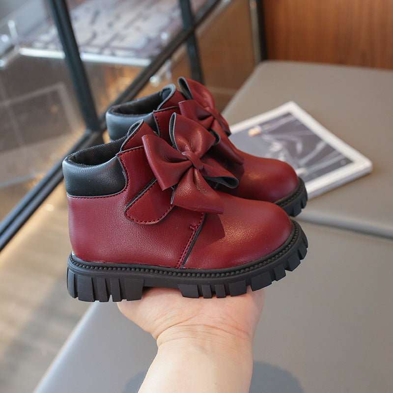 2026 Trend British Style Boots Girls Boots New Fashion Bow Children's Martin Boots Casual Boots