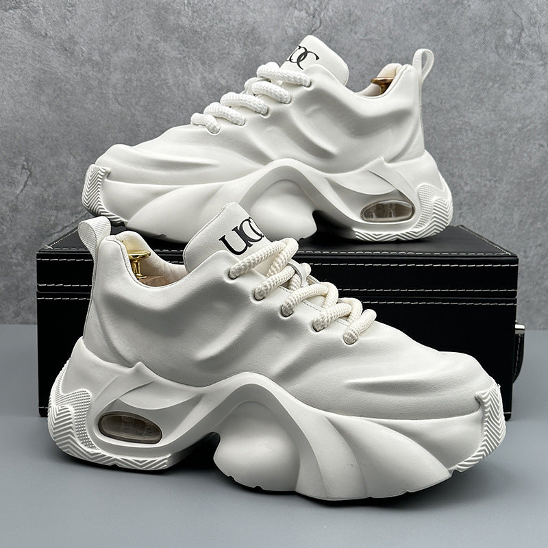 Cross-border explosive plus-size men's shoes, 2024 new daddy shoes, platform shoes, fashionable and versatile casual shoes, sneaker trend