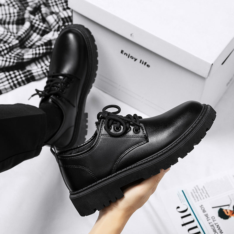 Business Leather Shoes Men's Summer 2025 New Teen British Style Student Platform Suit Men's Casual Trendy Shoes