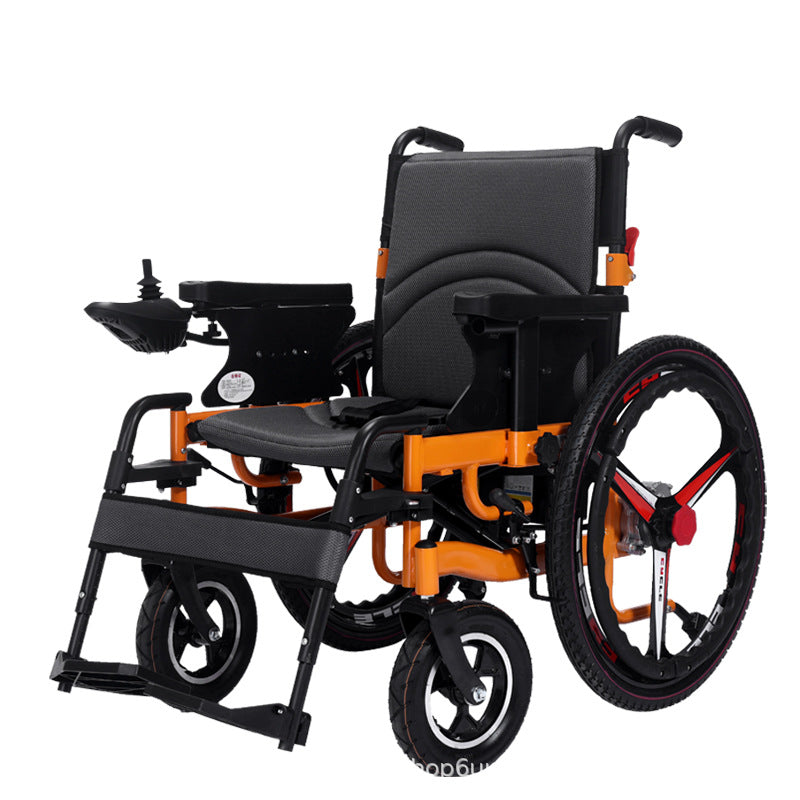Electric wheelchair, foldable for the disabled, elderly intelligent, automatic flashlight, dual-purpose four-wheeled old scooter wheelchair