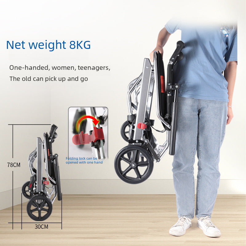 Yade wheelchair folding lightweight small ultra-light portable small travel simple wheelchair scooter for the disabled