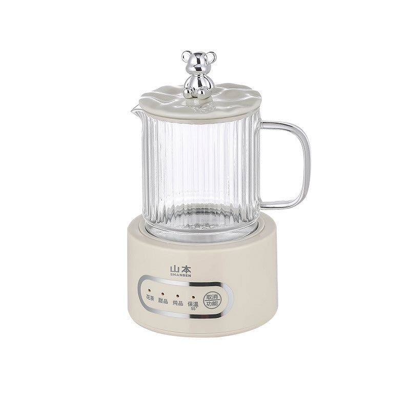 Yamamoto health pot electric stew small office automatic flower teapot multi-functional household mini glass health cup