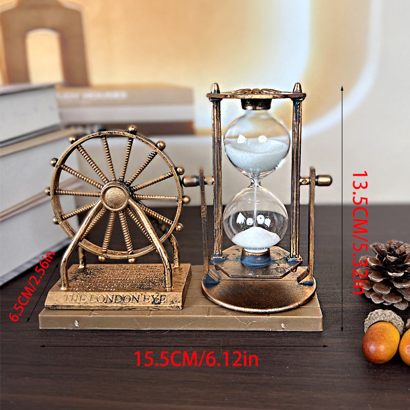 I0332 Creative Student Gifts Retro Ferris Wheel Quicksand Hourglass Decoration Home Decoration Decoration Crafts
