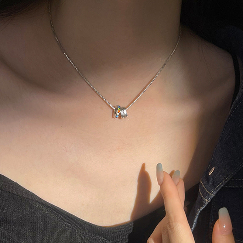 Korean Korean version rainbow necklace women's light luxury fashion niche design temperament versatile high-end clavicle chain