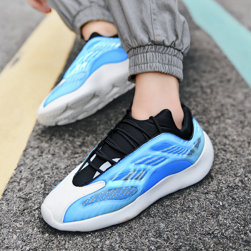 Cross border coconut shoes 700V3 retro skeleton shoes luminous trend couple dad shoes athleisure men's shoes