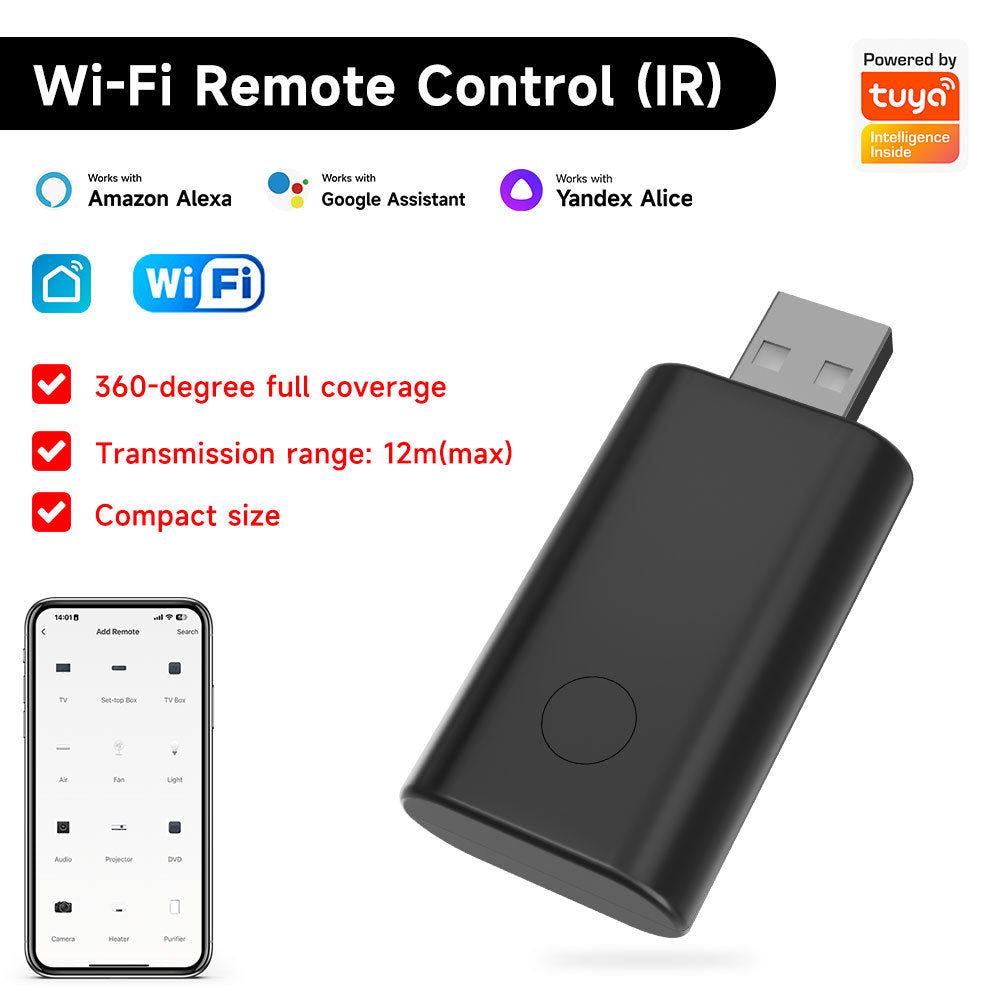 Tuya Wifi Infrared Remote Control Voice Control Mobile Phone Remote Smart Home Air Conditioning TV Universal Remote Control