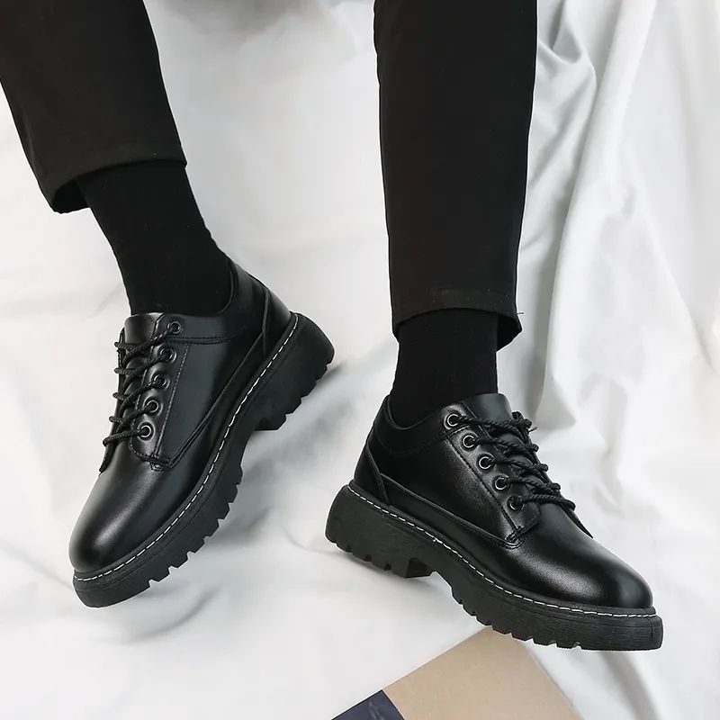 Chef shoes men's non-slip waterproof kitchen men's small black shoes work leisure work leather shoes men's business small leather shoes men