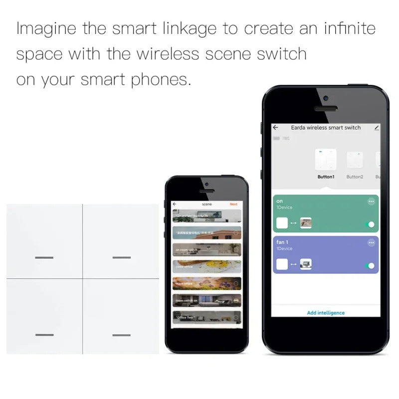 Tuya Zigbee Scene Switch Four-button casual sticker Four-button scene switch Smart home is convenient