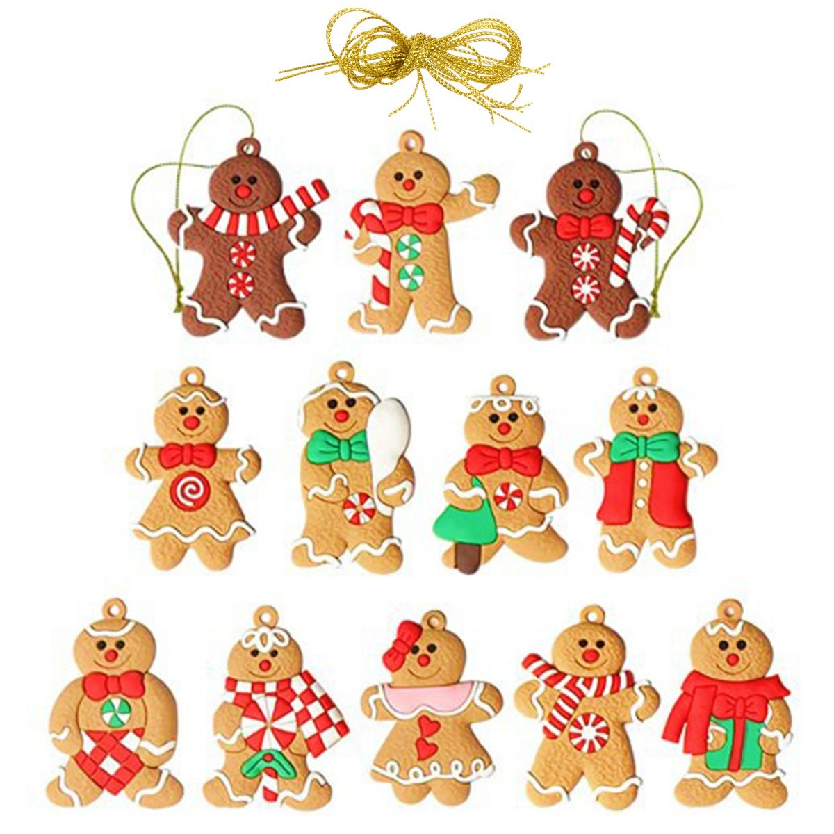 Cross-border hot sale classic Christmas gingerbread man pendant, Christmas decorations, Christmas tree pendants, spot wholesale