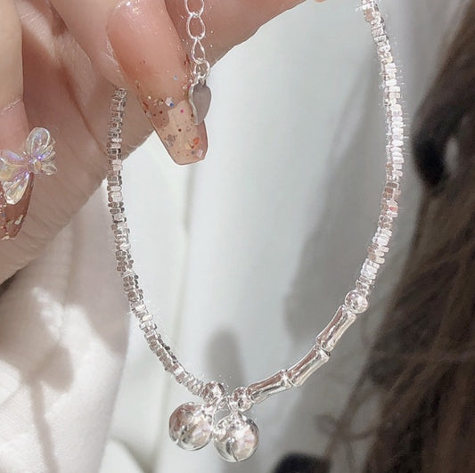 Irregular broken silver bell bracelet fresh fashion niche personality high-end anklets summer new wholesale