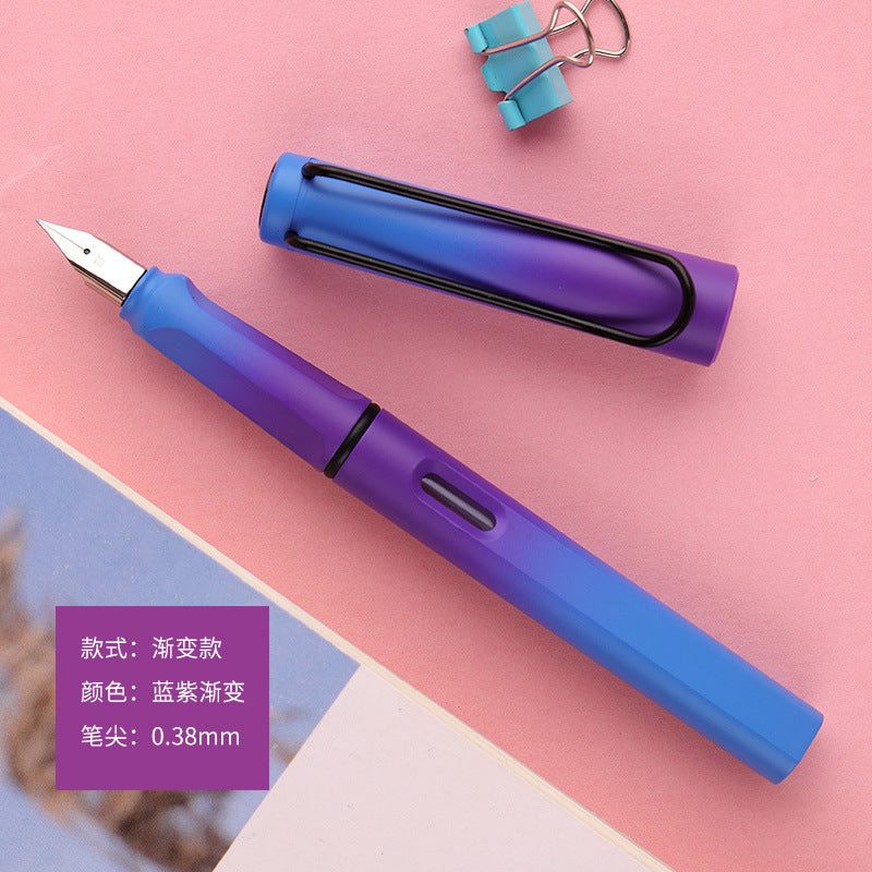 Zhengzi colorful gradient color fountain pen dual-purpose student pen can be exchanged for ink sac color gradient printable LOGO pen