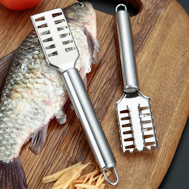 Cross border stainless steel fish scale planer square head scraper fish scale artifact household scaling kitchen gadgets fish brush wholesale