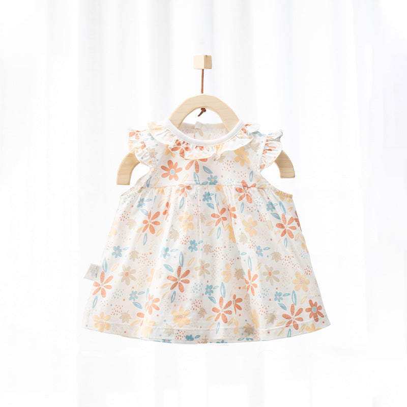 Children's clothes, girls' dresses, summer thin foreign clothes, baby girls wear princess dresses over their skirts