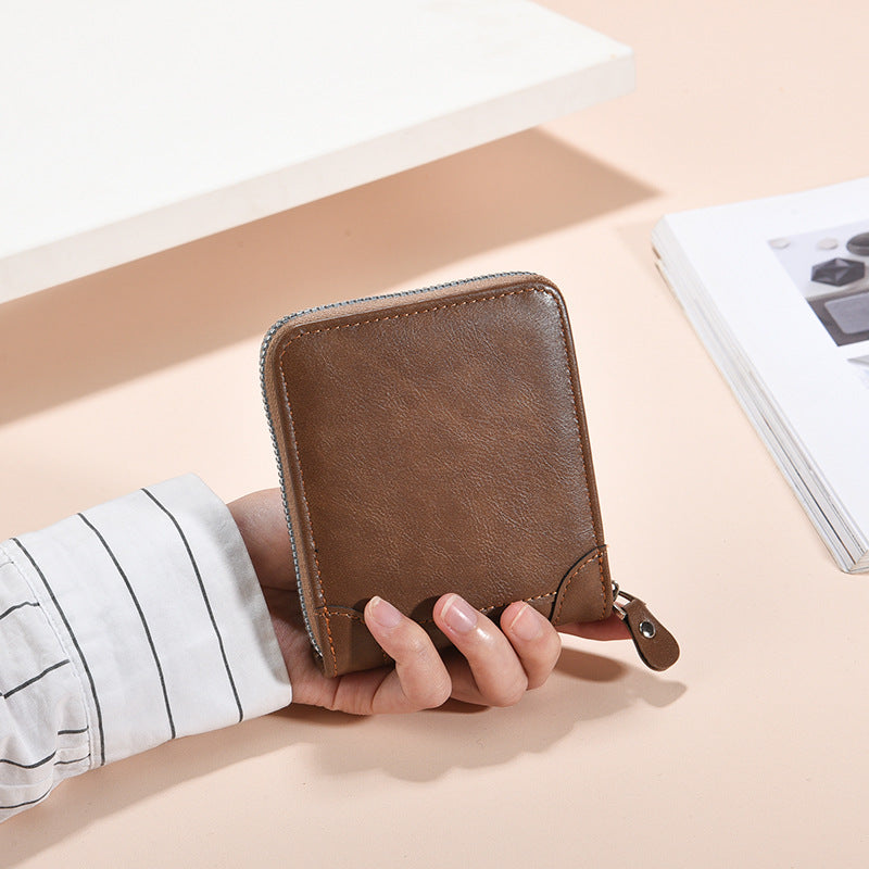 European and American business men's short wallet multi-functional classic fashion trend clip full material men's multi-card coin purse