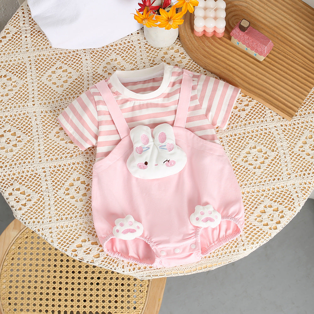 boy baby summer short sleeve bag fart clothes boy and girl baby triangle crawl clothes summer clothes newborn fashion cartoon ha clothes