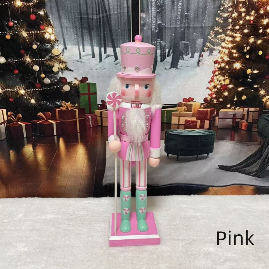 Cross-border spot new nutcracker wooden handicraft ornaments in different sizes Creative home Christmas ornaments