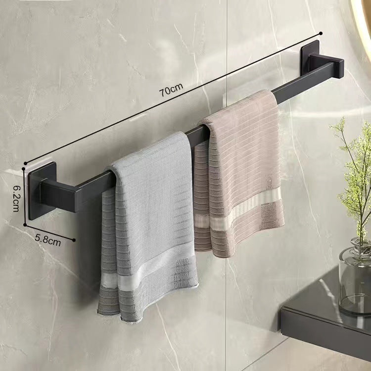 Bathroom towel rack non-perforated bath towel rack towel pole toilet rail door slipper rail wholesale multi-purpose