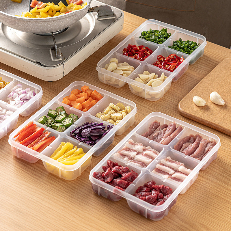Refrigerator special frozen meat compartment box, frozen sub-packaging, frozen storage box, food preparation box, fresh-keeping box, kitchen sealing box