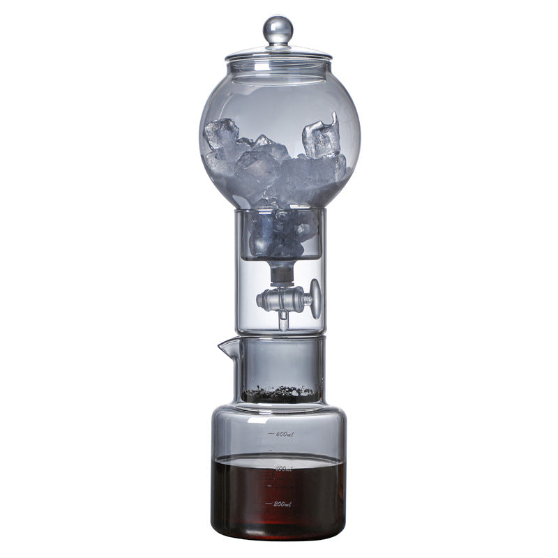 [New Smoke Grey Ice Drip Pot] Nordic Wind Glass Cold Brew Coffee Maker Set Drip Filter Ice Drip Pot