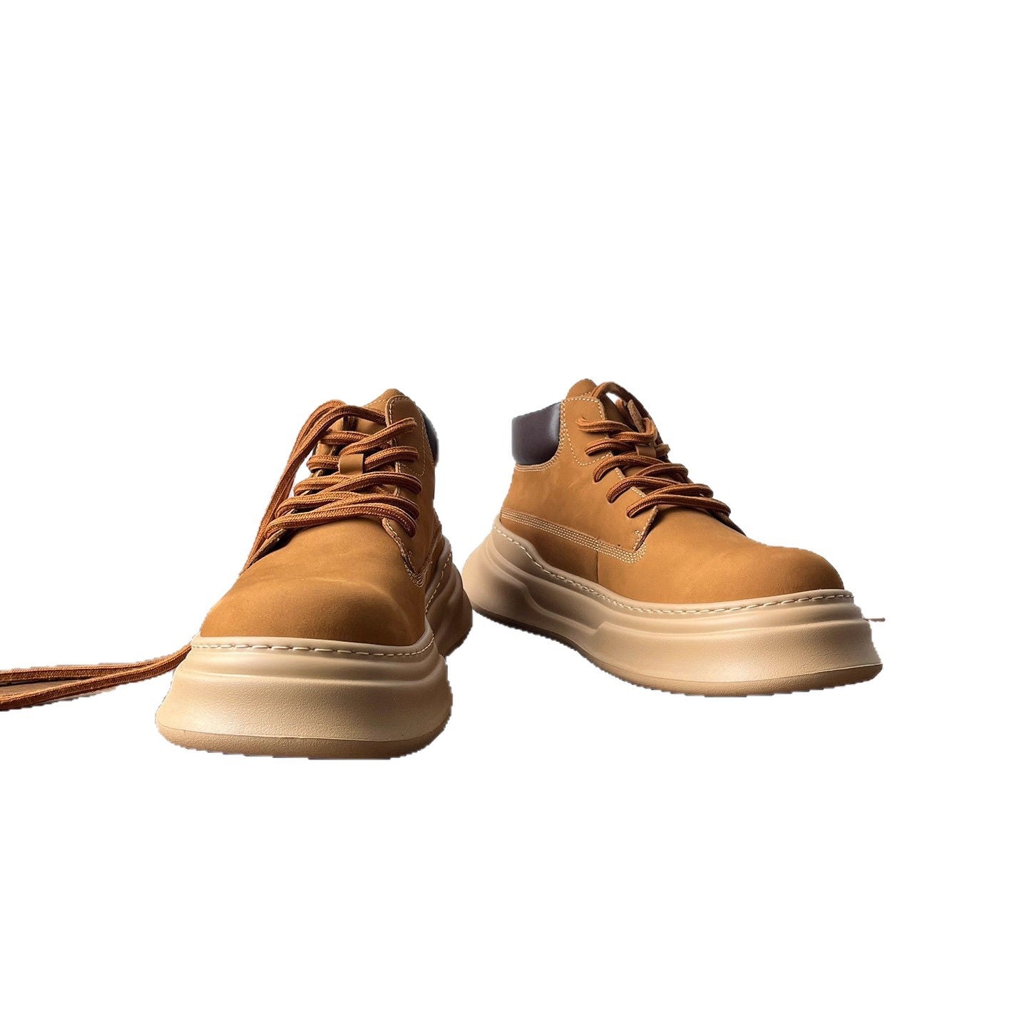Board shoes men's design niche high-top men's shoes small soft leather fashion casual shoes thick-soled lightweight Japanese Martin boots