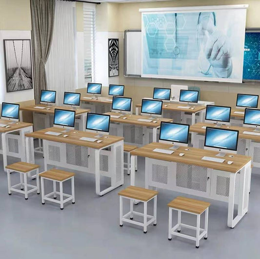 School computer room, computer desk, training class, computer desk desk, primary and secondary school classroom, computer room, double student desks and chairs